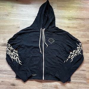 Harley Davidson black zip up hoodie size L
